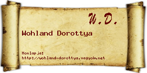 Wohland Dorottya névjegykártya